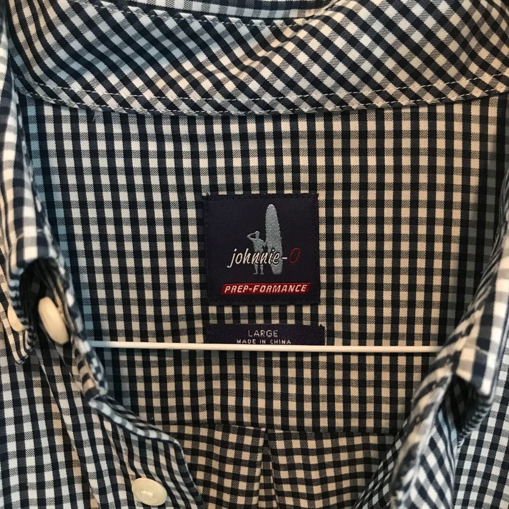 Johnnie-O Prep-Formance Large Navy Check Button D… - image 3